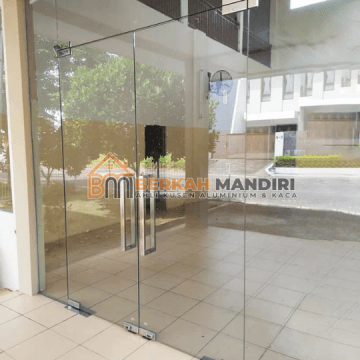 Spesialis pintu toko aluminium Pondokgede Bekasi model frameless minimalis
