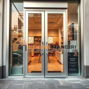 Spesialis pintu toko aluminium Jatiasih Bekasi kusen 4 inch tebal kokoh