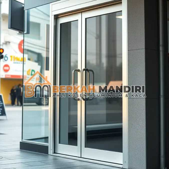 Spesialis pintu toko aluminium Jatiasih Bekasi kusen 4 inch tebal kokoh