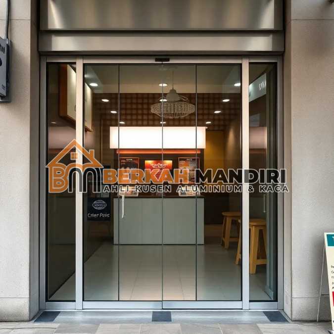 Spesialis pintu toko aluminium Jatiasih Bekasi kusen 4 inch tebal kokoh