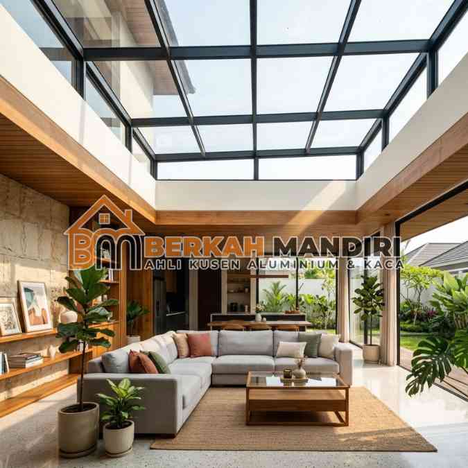 atap kaca tempered bekasi skylight anti uv panas