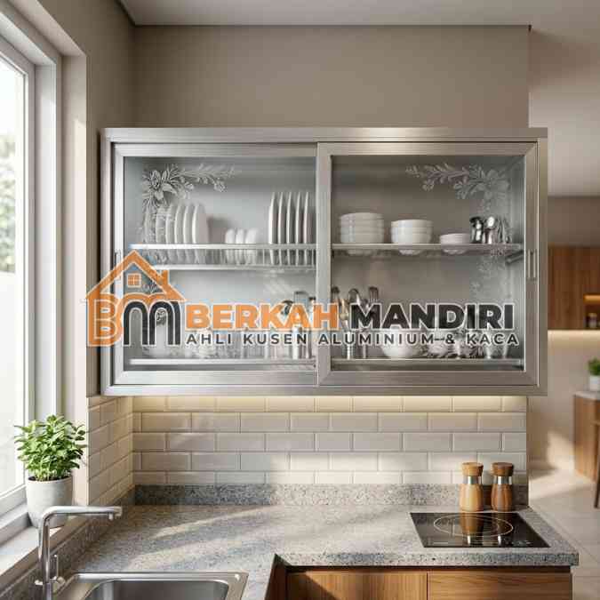 rak piring aluminium bekasi pintu kaca motif bunga rak piring aluminium bekasi pintu kaca motif bunga