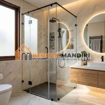 shower box kaca Bogor untuk villa kaca tempered anti pecah
