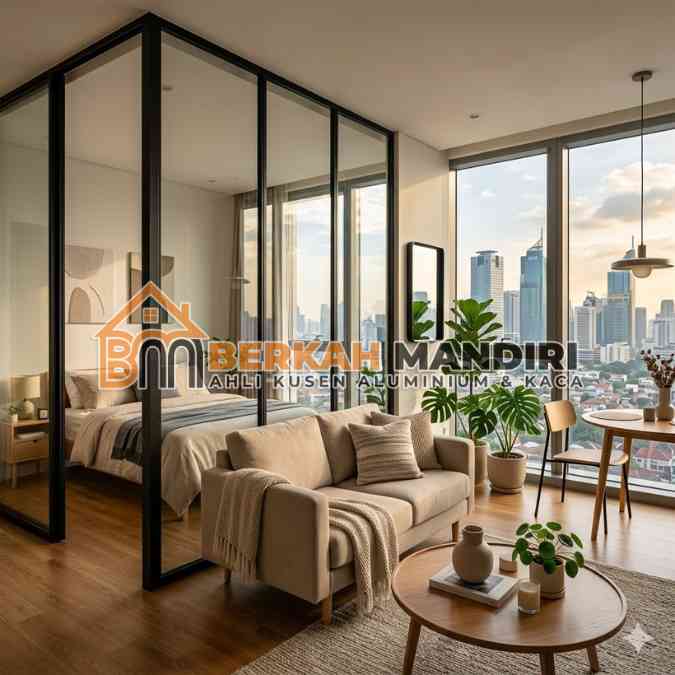 partisi kaca minimalis Jakarta apartemen studio partisi kaca minimalis Jakarta apartemen studio